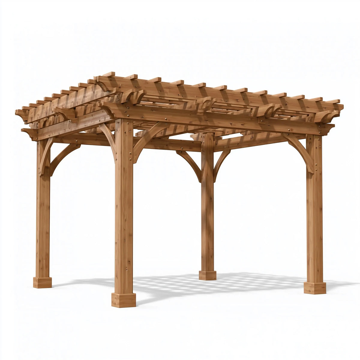 Pergola 400 x 300 x 250 cm en bois naturel pour jardin style rustique