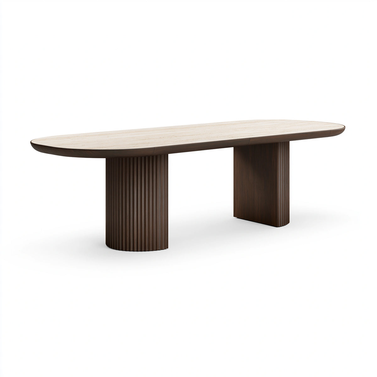 Table à manger 220 x 100 x 75 cm en bois beige/marron style contemporain